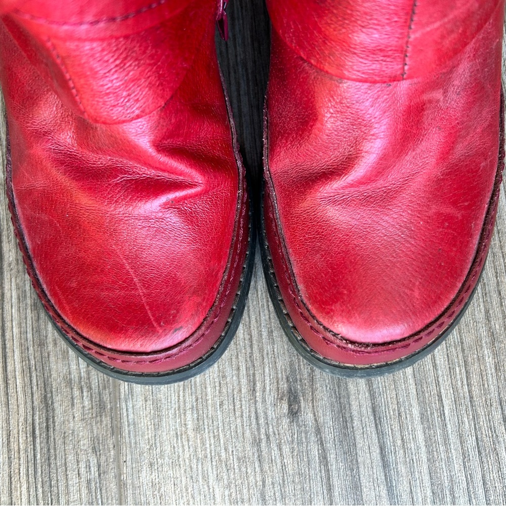 Miz Mooz Red Heeled Boots - Picture 2 of 12